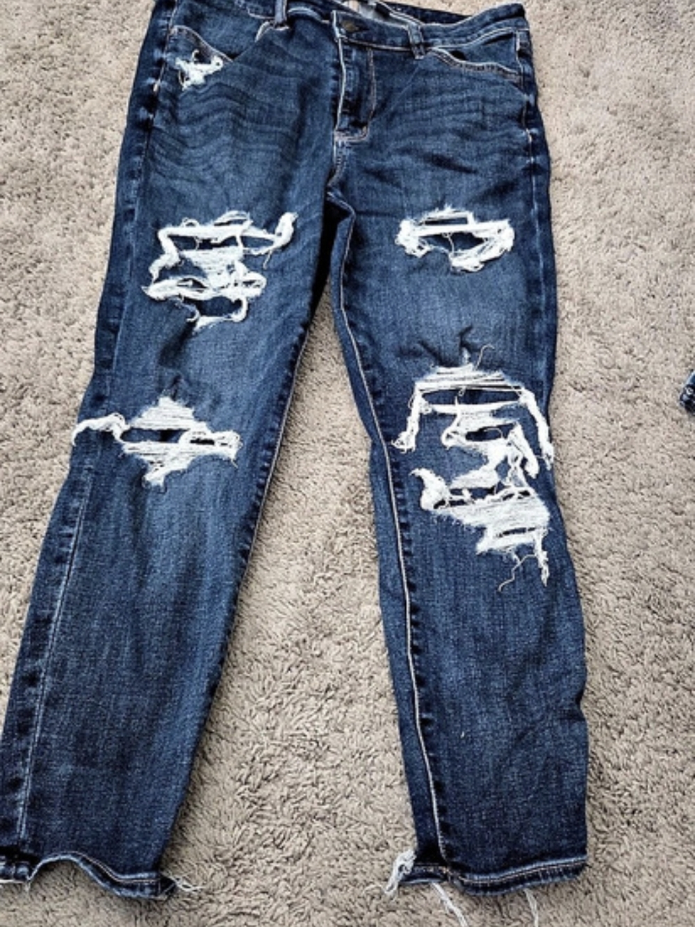 American Eagle X-Short Jegging Distressed Blue Jeans Waist 14
